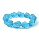 Braccialetti elasticizzati con perline di vetro trasparente smerigliato da donna BJEW-JB09512-3