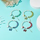 4Pcs 4 Style Round Natural Mixed Gemstone & Shell Pearl Beaded Stretch Bracelets Set BJEW-TA00191-2