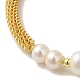 Natural Pearl Beaded Bracelet BJEW-C051-21G-2