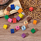 PandaHall 90 pcs Wooden Cube Beads WOOD-PH0009-45-5