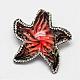 Starfish/Sea Stars Handmade Foil Glass Rhinestone Pendants FOIL-M015-07-2