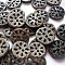 Carved Basic Sewing Button, Coconut Button, Multicolor, about 13mm in diameter