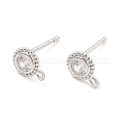 Латунные серьги-гвоздики из циркония ZIRC-P105-01P