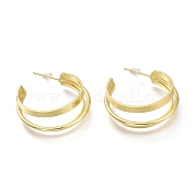 Серьги-кольца из латуни EJEW-H104-15G