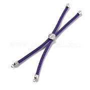 Серебряные браслеты из витого нейлонового шнура DIY-B066-03P-24