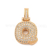 Латунные микропаве прозрачные подвески с фианитом KK-B099-01G-Q
