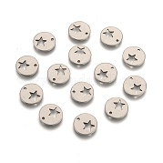 304 Stainless Steel Flat Round Charms STAS-R063-03