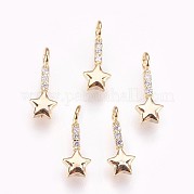 Brass Micro Pave Cubic Zirconia Charms KK-P157-06G-NF