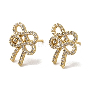 Серьги-гвоздики из латуни с микропаве из кубического циркония EJEW-R162-21G
