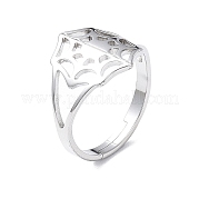 304 регулируемое кольцо в виде паутины из нержавеющей стали для женщин RJEW-I097-07P