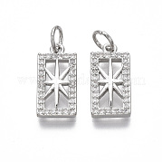 Латунные микропаве прозрачные подвески с фианитом KK-R133-004-02P-NF