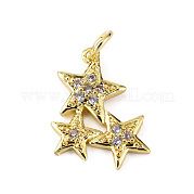 Латунные микропаве прозрачные подвески с фианитом KK-WH0035-76