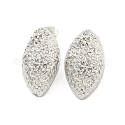 Серьги-гвоздики из нержавеющей стали 304 с конским глазом EJEW-L290-009P
