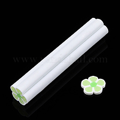 Décoration lumineuse d'art d'ongle d'argile polymère faite à la main, soins des ongles de mode , pas de tubes de trou, fleur, vert pale, 47~50x8~10x8~10mm