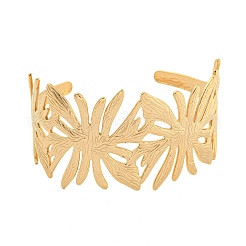 Ионное покрытие(ip) 304 нержавеющая сталь открытые браслеты-манжеты&nbsp;BJEW-S151-02G