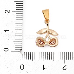 Breloques en laiton avec zircone cubique de micro pave&nbsp;KK-Q096-17G