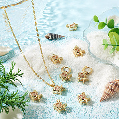 6pcs pendentifs en laiton micro pavé de zircone cubique&nbsp;KK-TA0009-09B