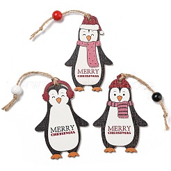 9 ensemble de décorations de pendentif en bois de Noël de 3 styles&nbsp;WOOD-U004-01C