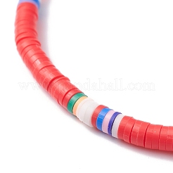 4 pz 4 colori fatti a mano in argilla polimerica perline elastiche cavigliere set per le donne&nbsp;AJEW-AN00467