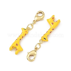 Giraffen-Anhänger aus Messing und Emaille&nbsp;KK-B198-02G