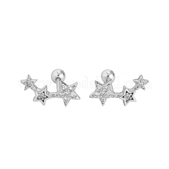Pendientes de plata con forma de estrella y diamante S925&nbsp;LM4337-2