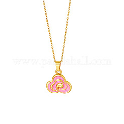 Collane con ciondolo a forma di nuvola in acciaio inossidabile 304 smaltato per donna&nbsp;WG672D8-02