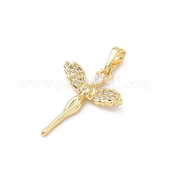 Pendenti in zirconi cubici trasparenti in micro pavè di ottone&nbsp;KK-H255-16A-G