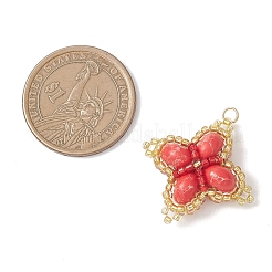 Подвески из стеклянных бусин в виде клевера&nbsp;PALLOY-MZ01137