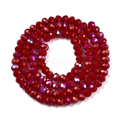 Chapelets de perles en verre opaque de couleur unie&nbsp;EGLA-A044-P4mm-L02