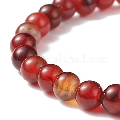 Bracelet extensible à perles rondes en agate naturelle&nbsp;BJEW-JB08614-02