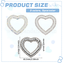 9 шт. 3-х цветные аппликации из нетканого материала в виде сердечек PATC-FG0002-03