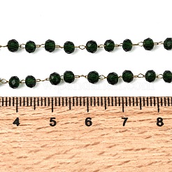 Colliers pour femmes en acier inoxydable 304 avec perles rondelles en verre facettées&nbsp;NJEW-G195-01G-09