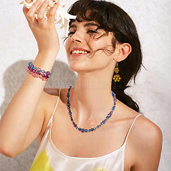 4 нити 4 стиля прозрачные стеклянные бусины с покрытием для выпечки&nbsp;DGLA-TA0001-32C