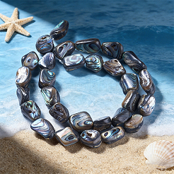 1 hebra de cuentas de concha de abulón natural/concha de paua&nbsp;SSHEL-PA0001-03