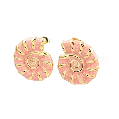 Серьги-гвоздики с эмалированными ракушками из нержавеющей стали 304&nbsp;EJEW-L276-01G-02