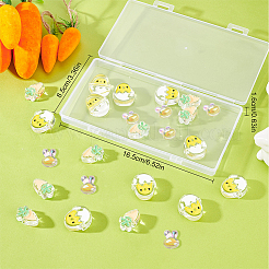 30шт 3 стильные прозрачные акриловые эмалевые бусины&nbsp;OACR-SC0001-13