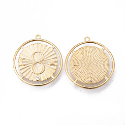 Латунные микропаве прозрачные подвески с фианитом&nbsp;KK-N232-158-NF