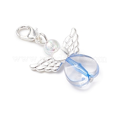 Подвесные украшения в форме сердца ангела из сплава и акрила&nbsp;HJEW-JM04595