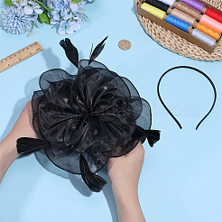 Horquillas y cintas para el pelo de organza para mujer&nbsp;OHAR-WH0034-37