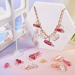 45шт 9 стиля гальванические подвески из натурального кварцевого кристалла&nbsp;PALLOY-TAC0226