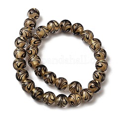 Нити золотых песочных бусин лэмпворк&nbsp;LAMP-P071-12mm-02