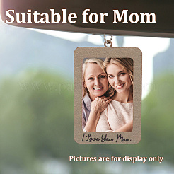 Прямоугольник со словом я люблю тебя мама деревянная подвесная фоторамка&nbsp;HJEW-SP0001-19B