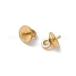 Ciondoli a perno con perla a tazza in acciaio inossidabile 304&nbsp;STAS-L300-004D-G