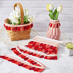 5.47 ярд полиэстеровой кружевной отделки с бахромой в этническом стиле&nbsp;SRIB-CY0001-32B