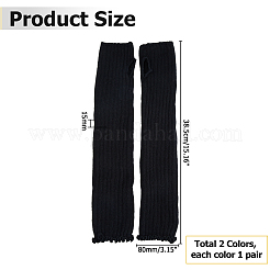 2 Paar lange fingerlose Handschuhe aus Polyester in 2 Farben&nbsp;AJEW-HS0001-22