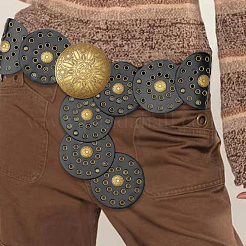 Винтажные полые корсетные ремни из искусственной кожи с дисковыми застежками из сплава&nbsp;AJEW-WH20070-089A