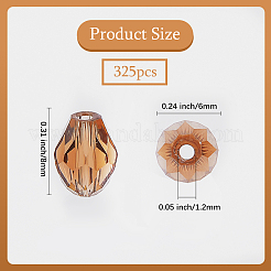 325шт прозрачные стеклянные бусины нити&nbsp;EGLA-PA0001-04B