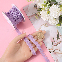 Bordure en dentelle élastique en polyester de 10 mètre&nbsp;SRIB-WH0011-121B