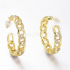 Demi-créoles en laiton avec micro-pavé et zircone cubique&nbsp;ZIRC-I049-31G