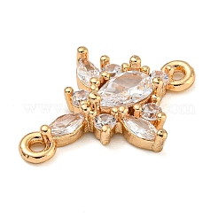 Colgantes de conector de circonita cúbica transparente con pavé de latón&nbsp;ZIRC-U004-02G-02